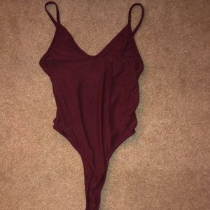 maroon felty bodysuit